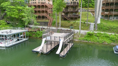 Norris Lkfnt, private 2 story dock w/ 2 slides