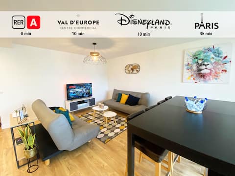 Apartment Val d'Europe-10 min from Disney-Parking