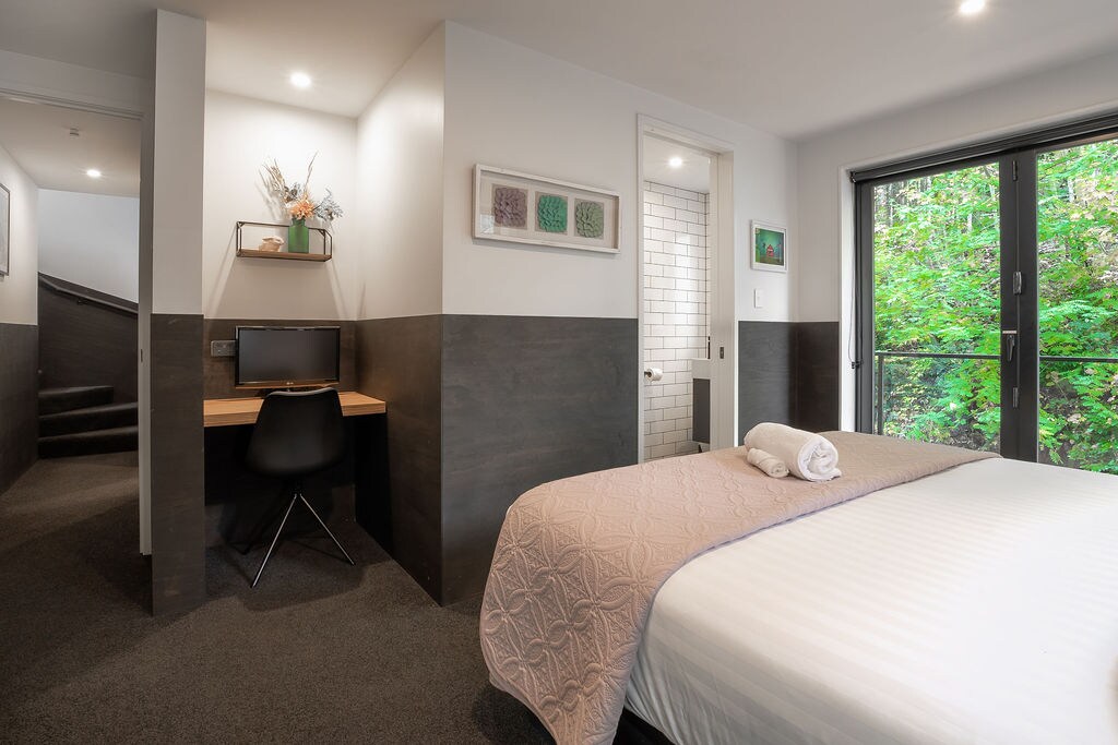 A workstation with LCD Monitor if you've bought your laptop and need to catch up on work.