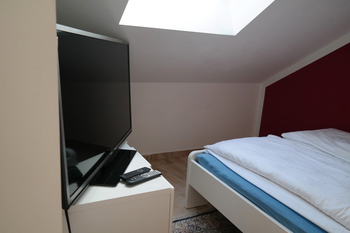 Spavaća soba sa satelitskom televizijom. Jedan krevet: 140 x 200 cm.