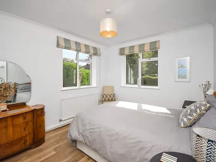 Bedroom 3:  Double bed, double aspect.  Desk and draws. Conveniently located next to bathroom with shower.