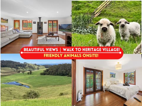 Idyllic Modern Farm Stay, Views, 5min Beach! Pets