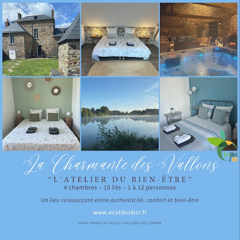 Eco-Gîte 3-10pers "La Charmante des Vallons" with SPA