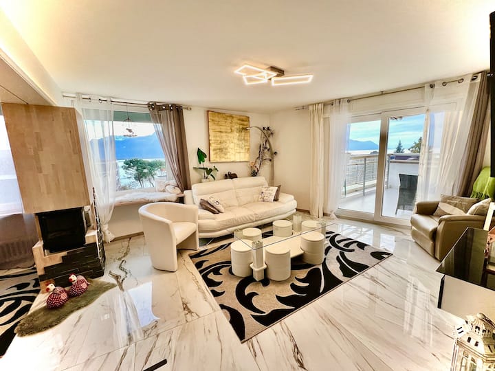 4.5 Famille, Magnifique Vue, Cosy, Moderne, Centre - Montreux