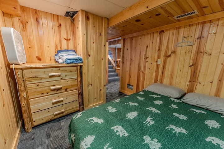 Lower level bedroom with queen bed- 