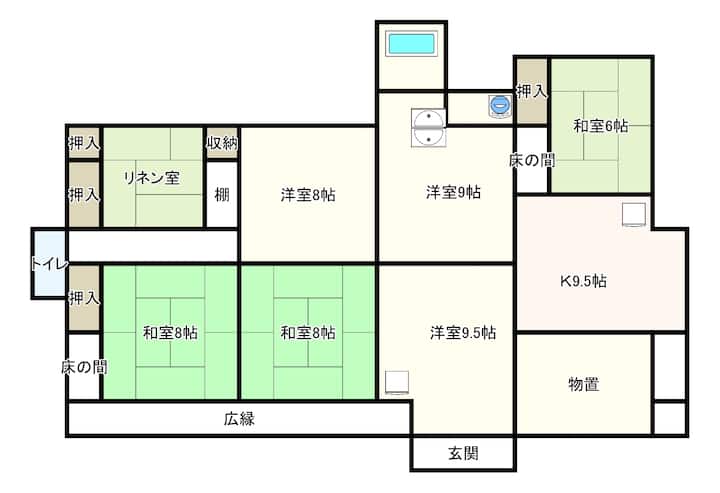 【1日1組限定】360度田んぼに囲まれた古民家｜bbq＆大型スクリーン完備｜最大12名 - 도치기시