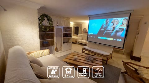 Cosy loft with cinema & pool in L'Union