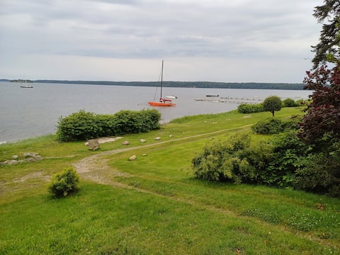 Direct view of Lillebælt with its own beach