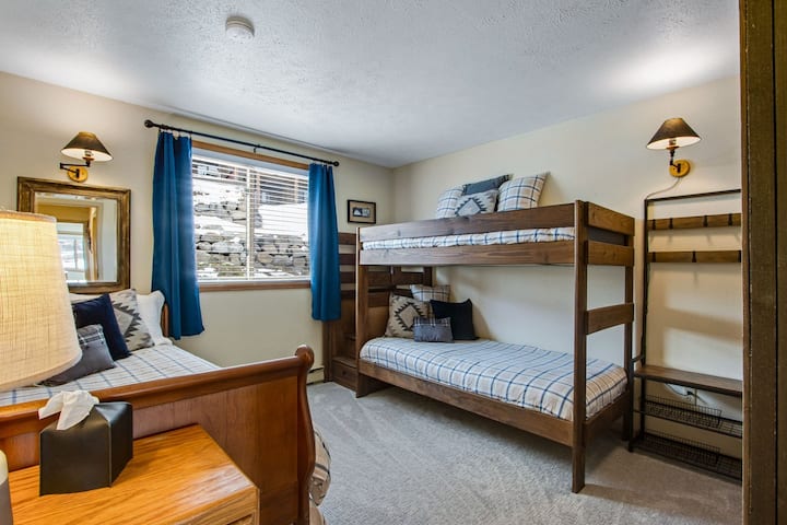 Bedroom #4 is upstairs and has bunk bed plus Trundle (4 twins).  It is next to a full bathroom #4.