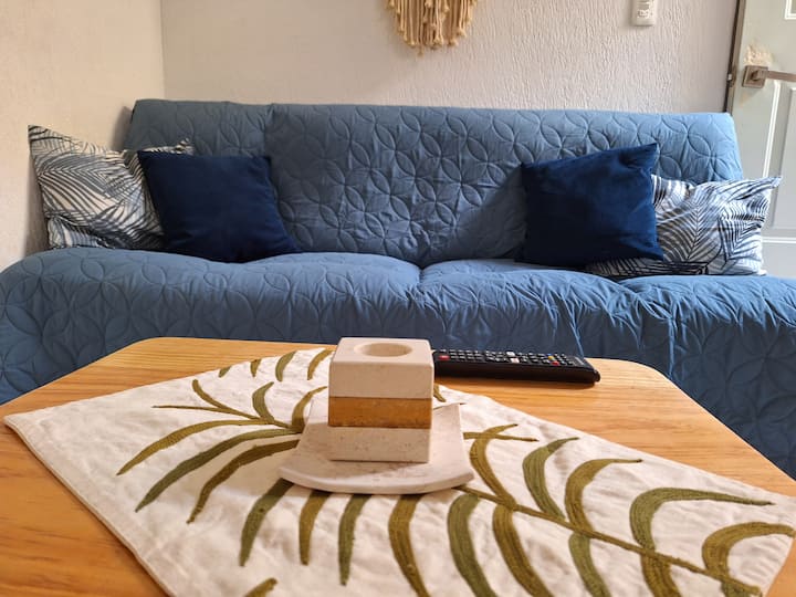 Comfortable sofa bed, request extra sheets if needed.