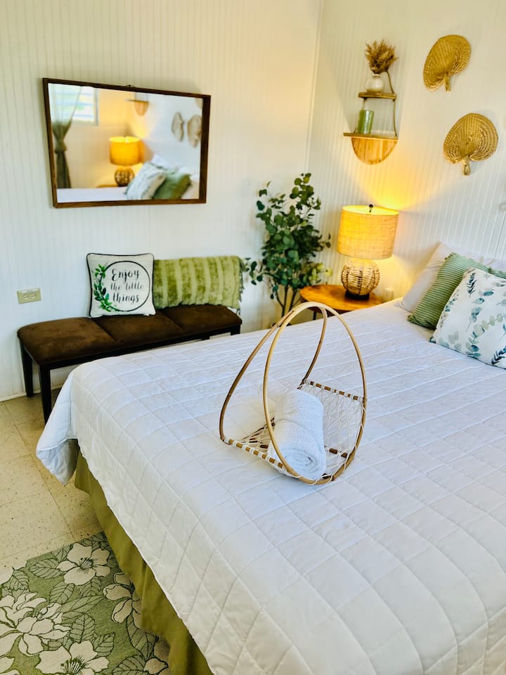 Peaceful bedroom designed for restful stays
