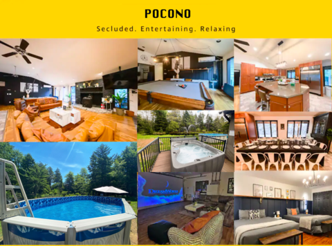 6bds|Secluded|Pool|Hot tub|Sauna|Games|Movie