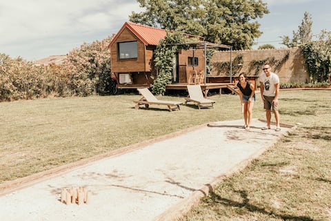 Myinsolite - Tiny house, jacuzzi, bikes, swimming pool