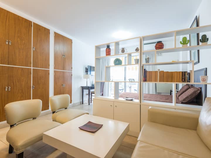 Furnished studio apartment in Recoleta with balcony