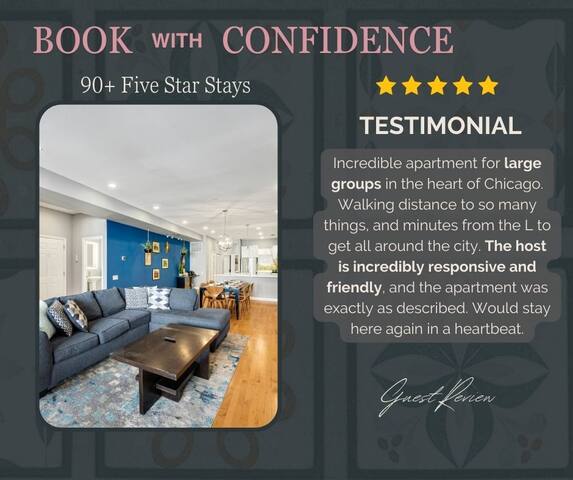 Luxurious River North 3BR/2BA- Free Onsite Parking gallery image 2