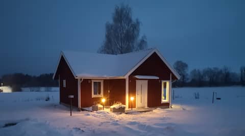 Detached guest house in rural surroundings.