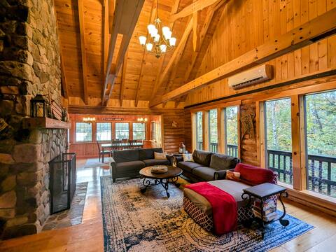 Spacious 3 cabin compound w/docks on pristine lake