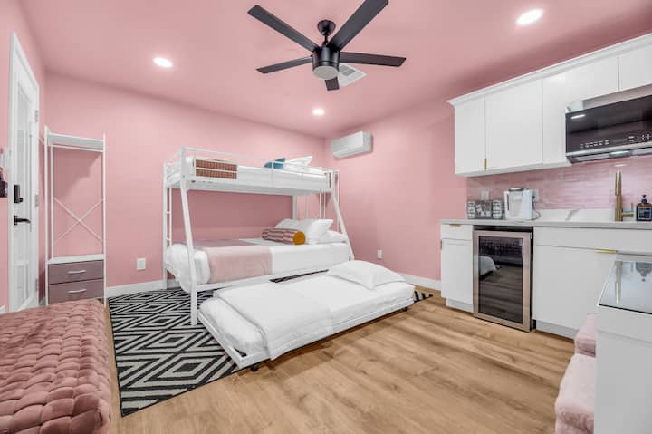 Don't care to share a bed? Easily pull out the trundle to have your own bed to yourself and enjoy a comfortable memory foam mattress!