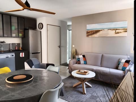 Airbnb performant: 45 m2 apartment + 15 m2 terrace, 150 m from the beach à Vieux Boucau Les Bains