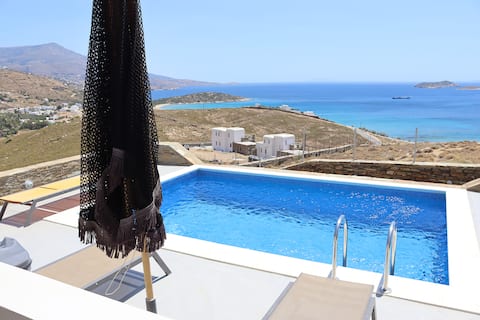 Antigoni Villas - 3bedroom,Seaview & Private Pool