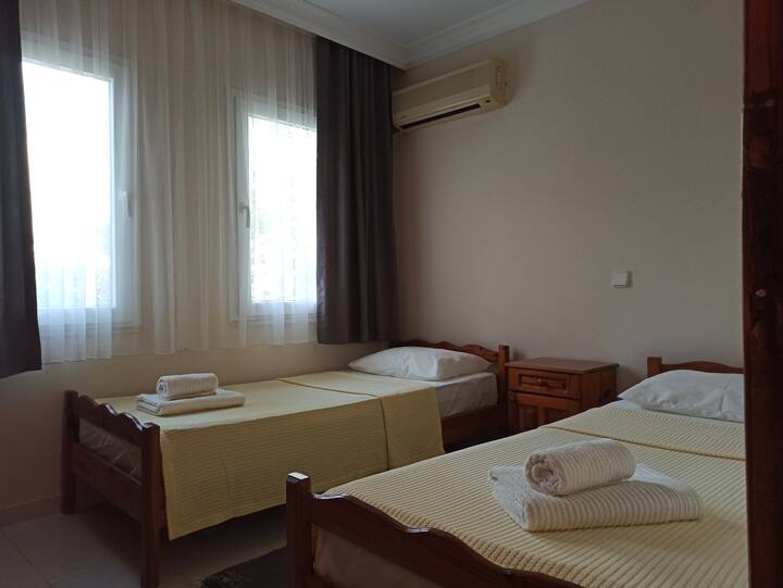 double with two separate beds or 
dbl double bed room options available