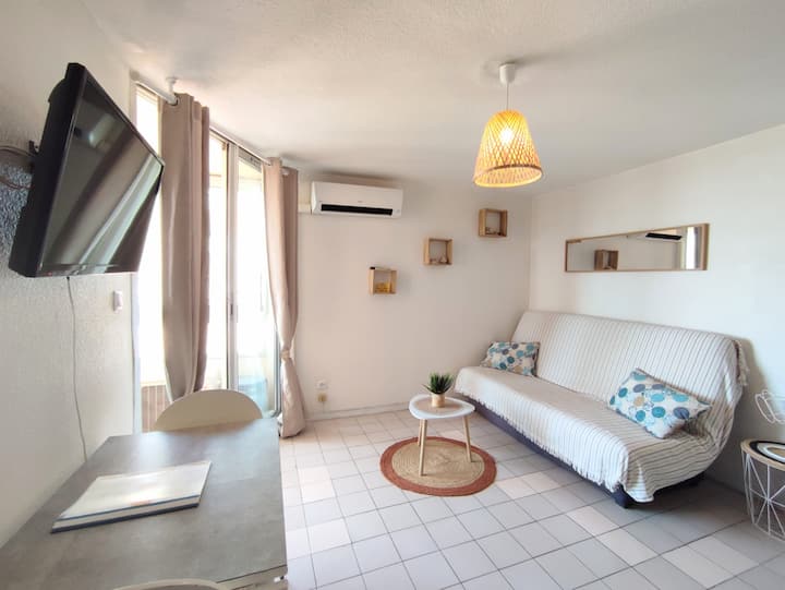 Résidence La Siesta, Studio Cabine, Vue Mer - Valras-Plage