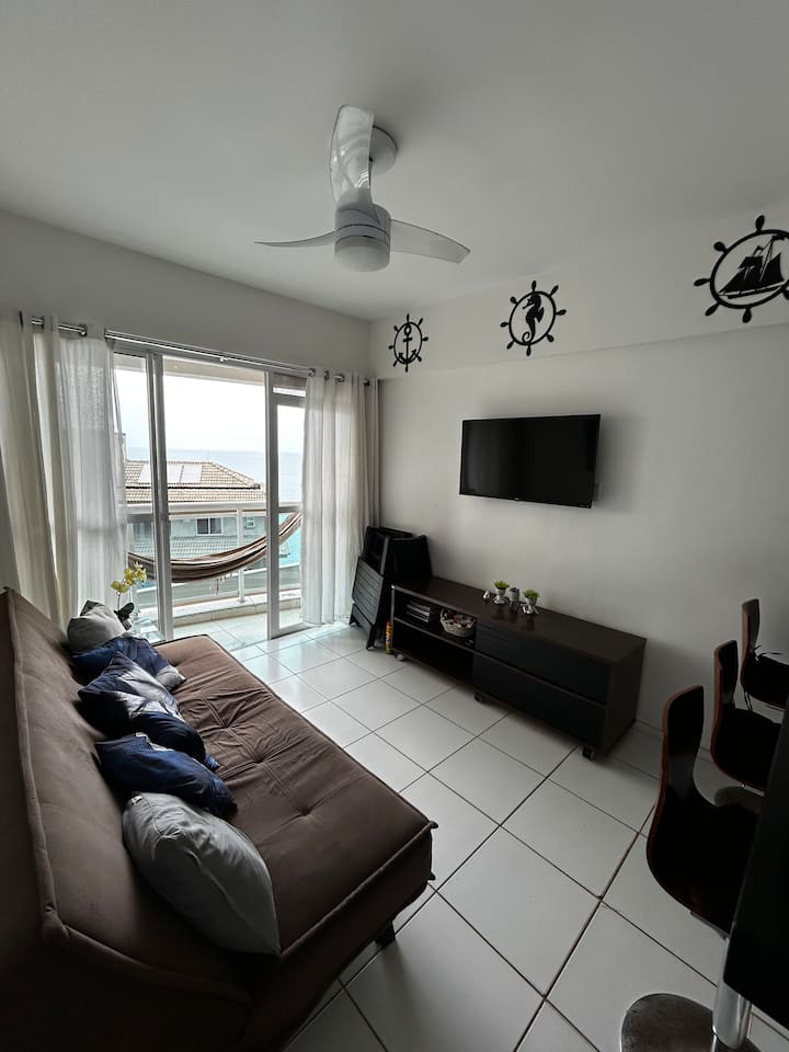 Sala de estar com sofá cama