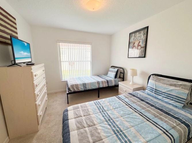 Vibrant and fun, spacious twin room.