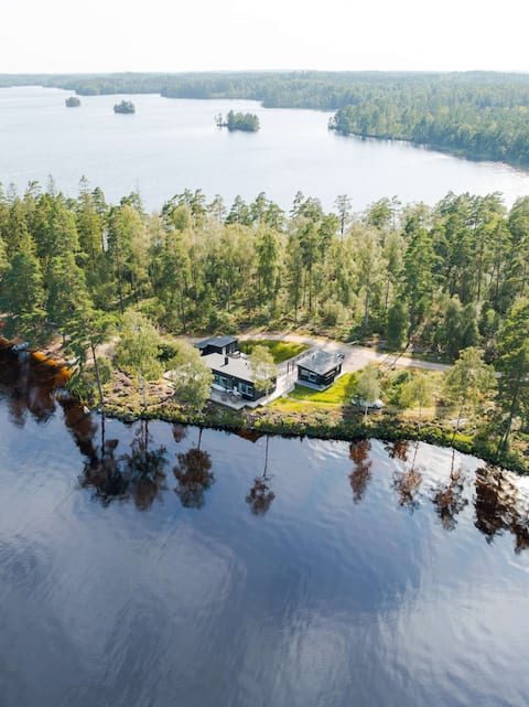 Unique location right by the lake with nice swimming and fishing!