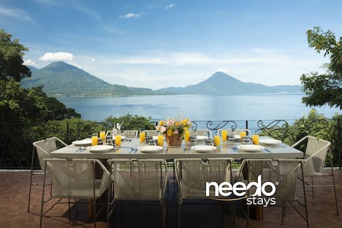 N) Lake Front Villa w/ Hot Tub, BBQ, Volcano View