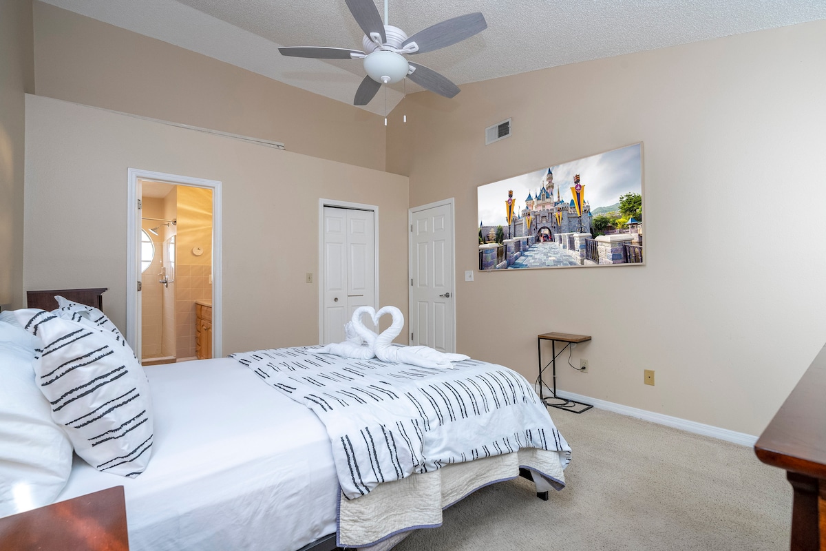 Comfortable primary suite with ensuite bath — unwind in peace and privacy.

Beautiful and elegant Frame TV
75-inch smart TV
Perfect way to relax!