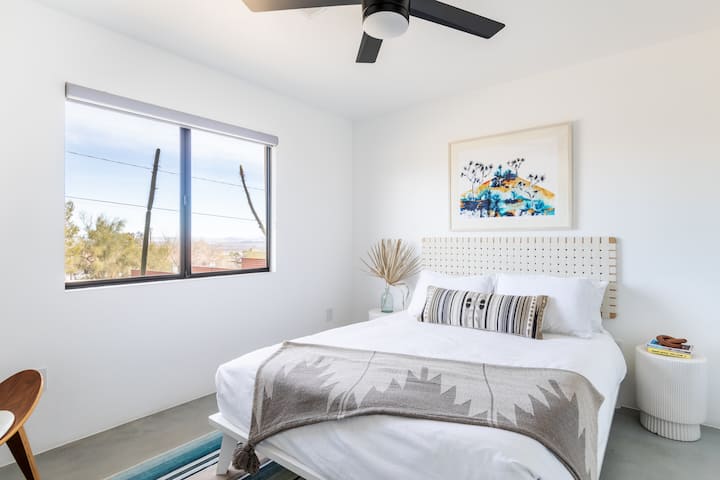 Relax and stay in one of three unique bedrooms, each with comfy beds and gorgeous desert views!