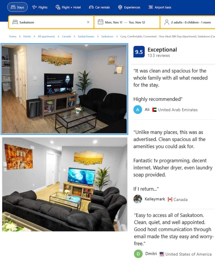 Top-rated 2br W/ Privat-entrance-free-parking-wifi - Saskatoon