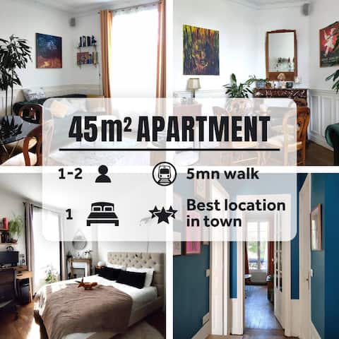 Cozy apartment with garden 10 minutes from Paris