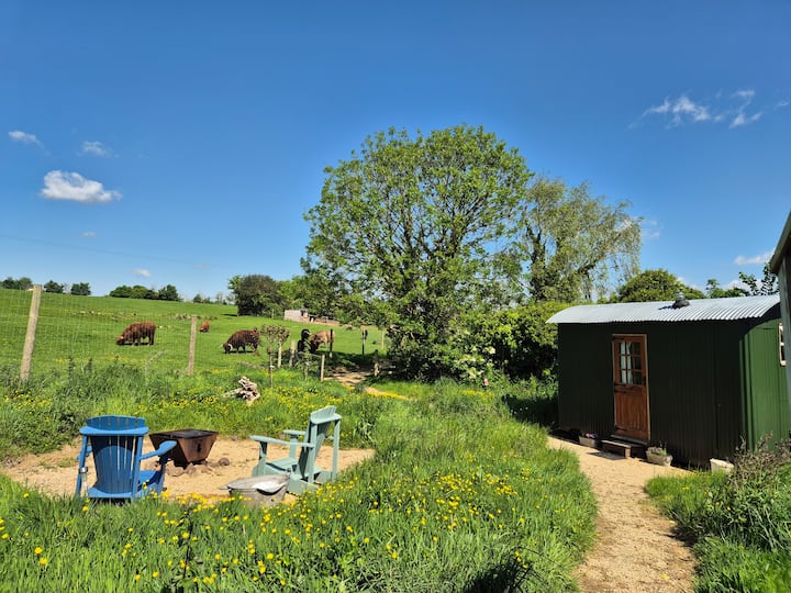 Stag View - Shepherds Hut - With Outdoor Bath - Devon
