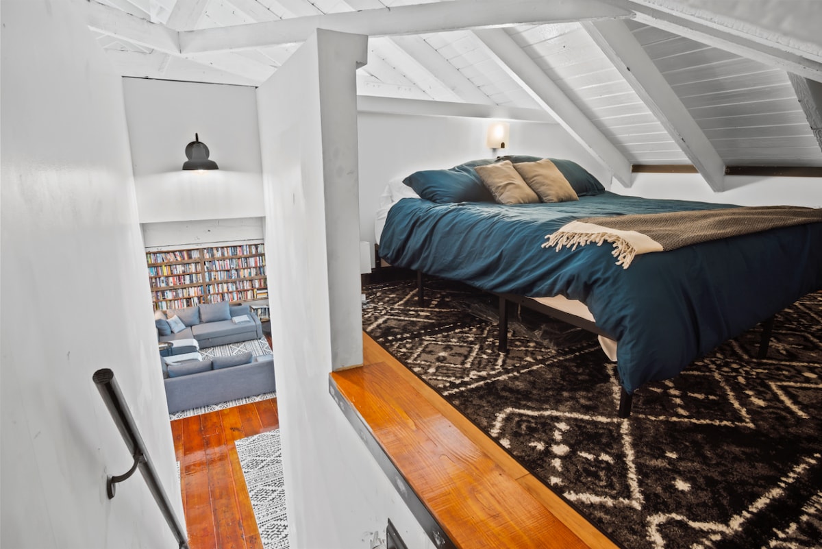 Bedroom #2 is an upstairs loft space, complete with king bed. 
