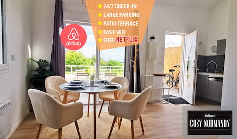 Annonce Airbnb populaire: CosyNormandy 03 - Air conditioning, Parking, Terrace à Eure