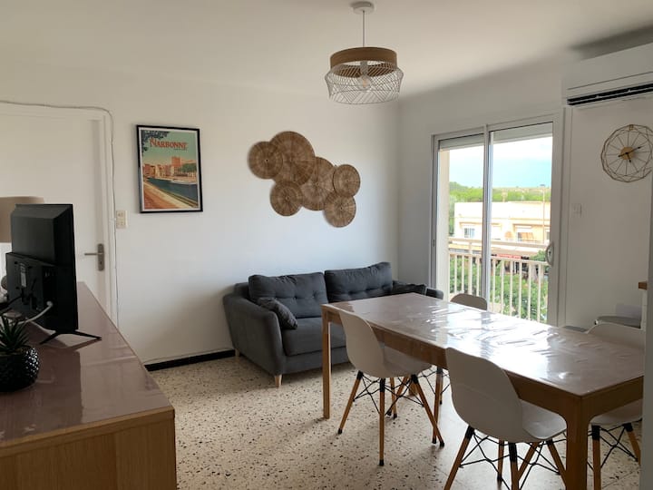 T3 Front De Mer Vue Sur Plage Et Pieds Dans L'eau! - Narbonne