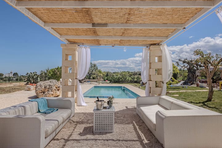 Luxury Villa In Poliganno a Mare with Pool and Spa