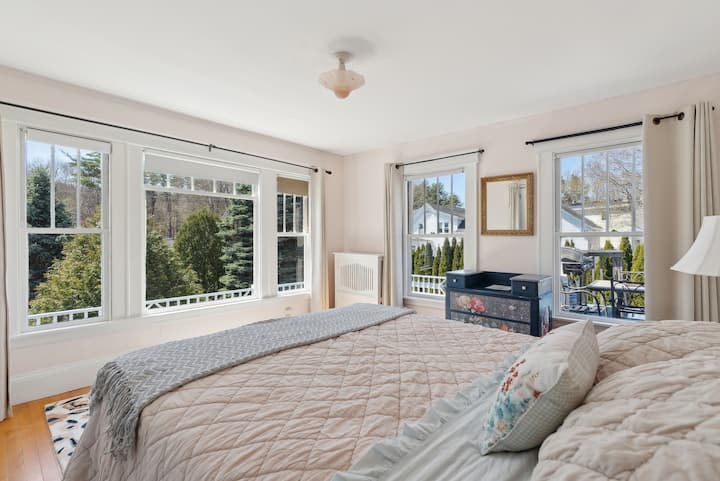 2nd floor bedroom to the right at the top of the stairs to the 2nd floor. French doors to enter not shown in photo