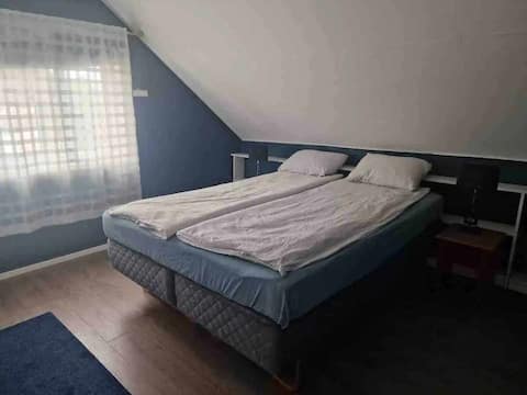 Bedroom & private bathroom.