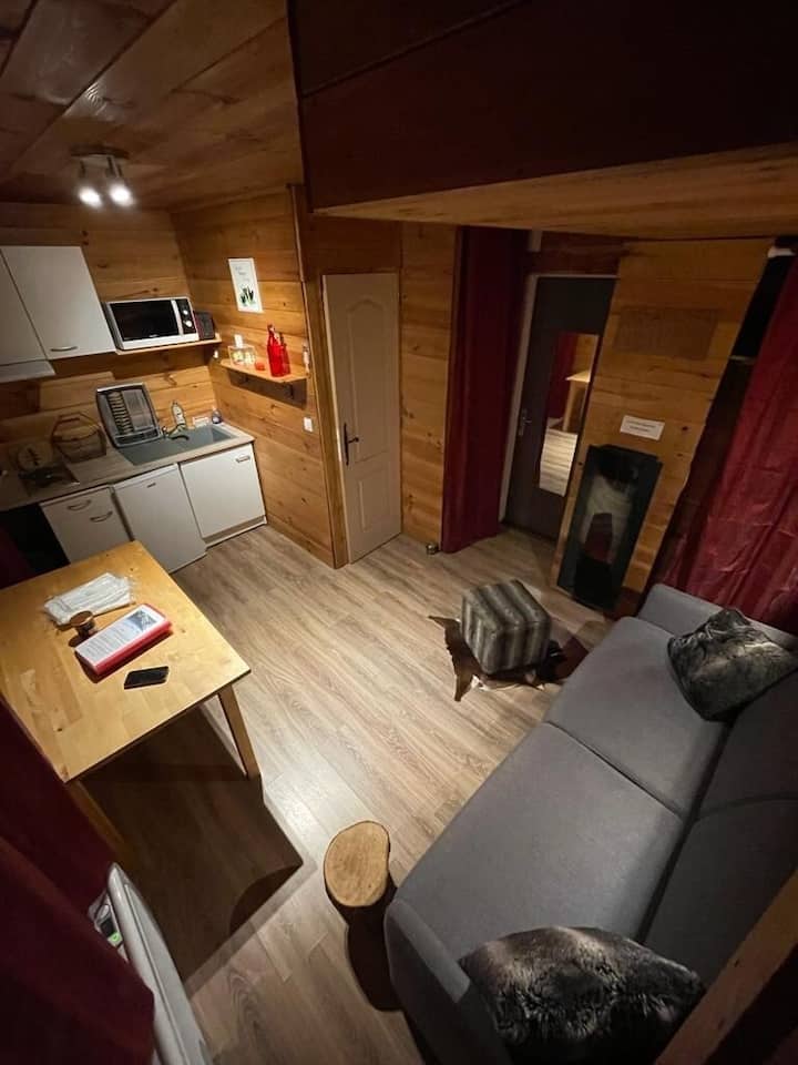 Superbe Studio Ambiance Chalet.
Dans La Résidence Les Vallons Blanc Au Pied Des Pistes De Ski. - Guzet-Neige