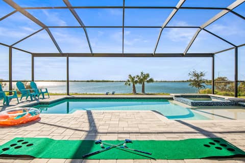 Waterfront Retreat • Pool • Spa • Basketball • Gym
