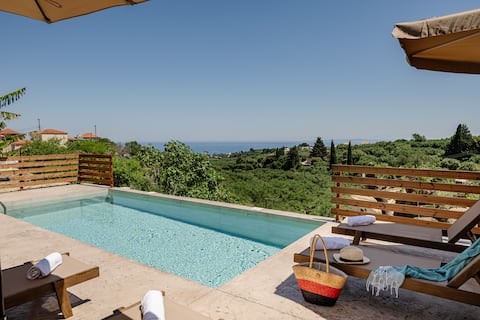 Vozas Villas *Dionysos* Sea View & Private Pool