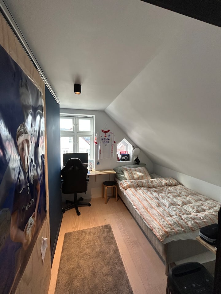 Cama de 120 cm con posibilidad de colchón de 90 cm en el piso.