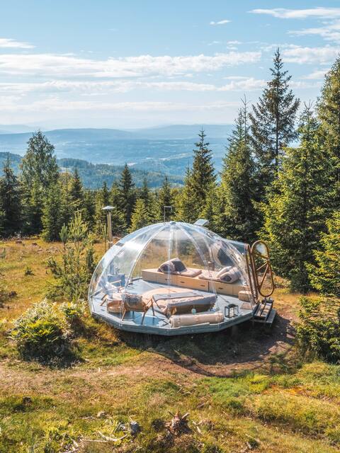 Connect with nature from our luxurious glass-igloo