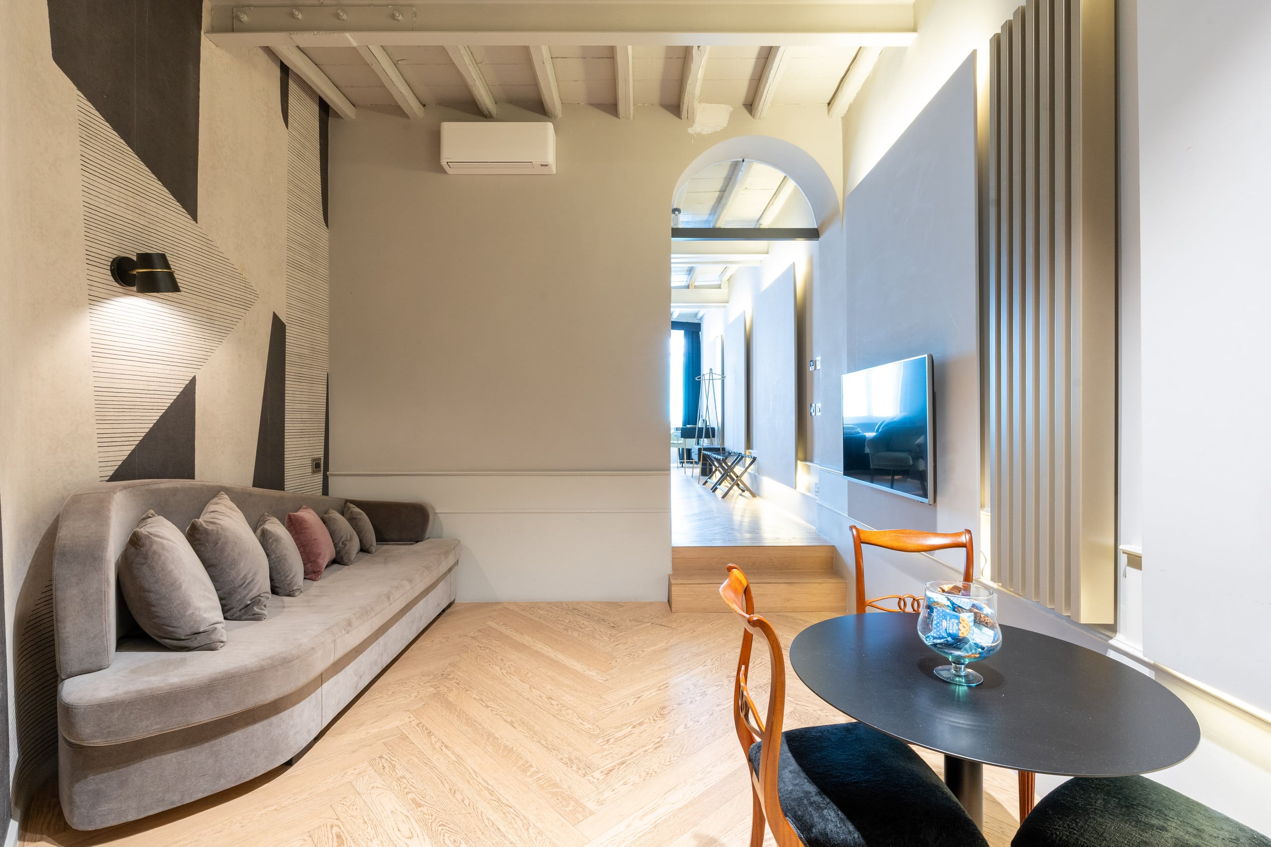 Second view of the bedroom with spacious wardrobe and elegant decor