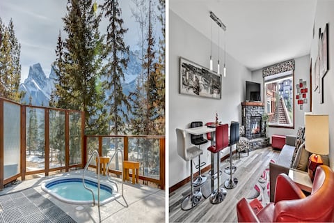 Popular Airbnb listing: ⭐Two Hot Tubs⭐ 18 min 🚗 ➡️ BanffVillage ⛰️⛷Gas🔥Place in Canmore