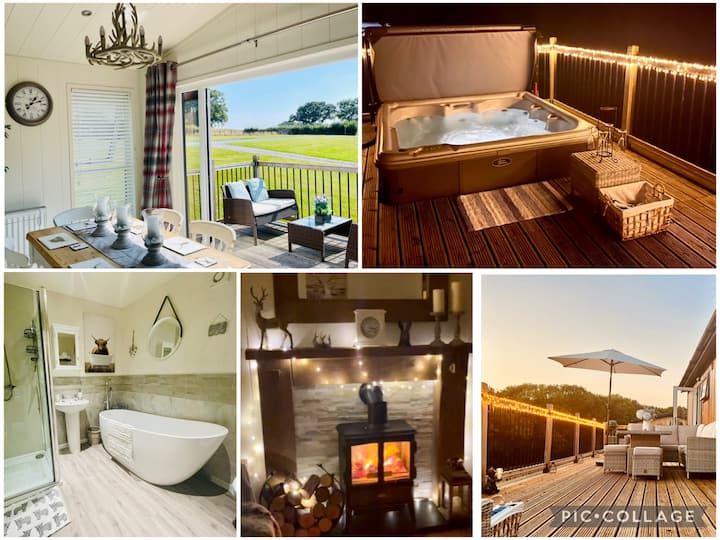 Beautiful Rural Lodge Sunken Hot Tub Slipper Bath - Shropshire