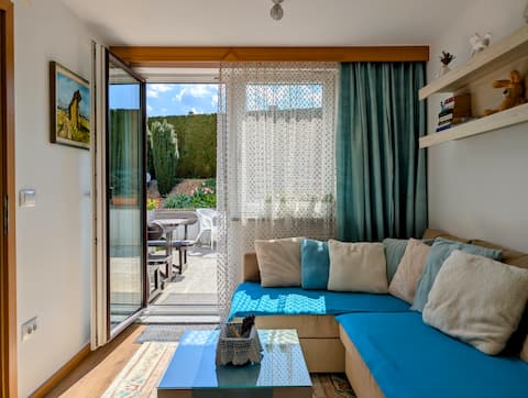 Popular Airbnb listing: Bright Apartment with Terrace & Garden Near Bled in Gorenjska